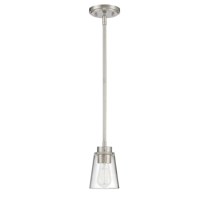 Savoy House 7-1026-1-SN One Light Mini-Pendant, Satin Nickel