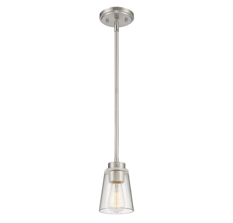 Savoy House 7-1026-1-SN One Light Mini-Pendant, Satin Nickel