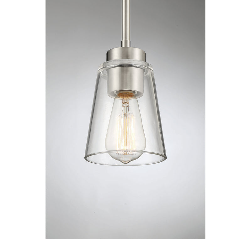 Savoy House 7-1026-1-SN One Light Mini-Pendant, Satin Nickel