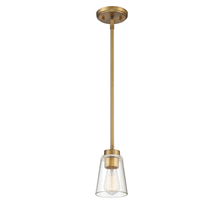 Savoy House 7-1026-1-322 One Light Mini-Pendant, Warm Brass