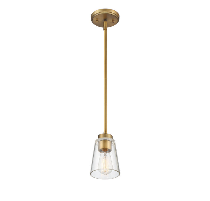 Savoy House 7-1026-1-322 One Light Mini-Pendant, Warm Brass