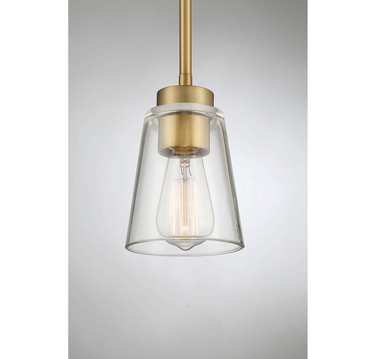 Savoy House 7-1026-1-322 One Light Mini-Pendant, Warm Brass