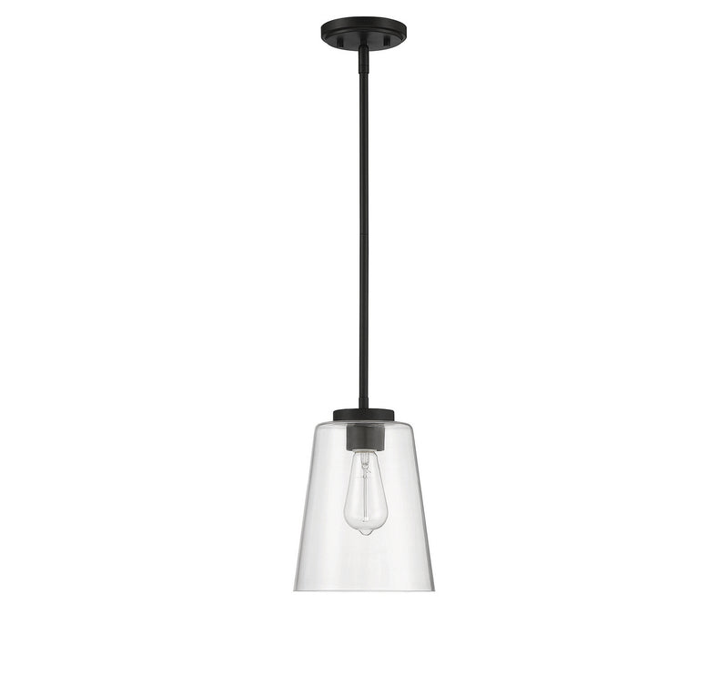 Savoy House 7-1027-1-89 One Light Mini-Pendant, Matte Black