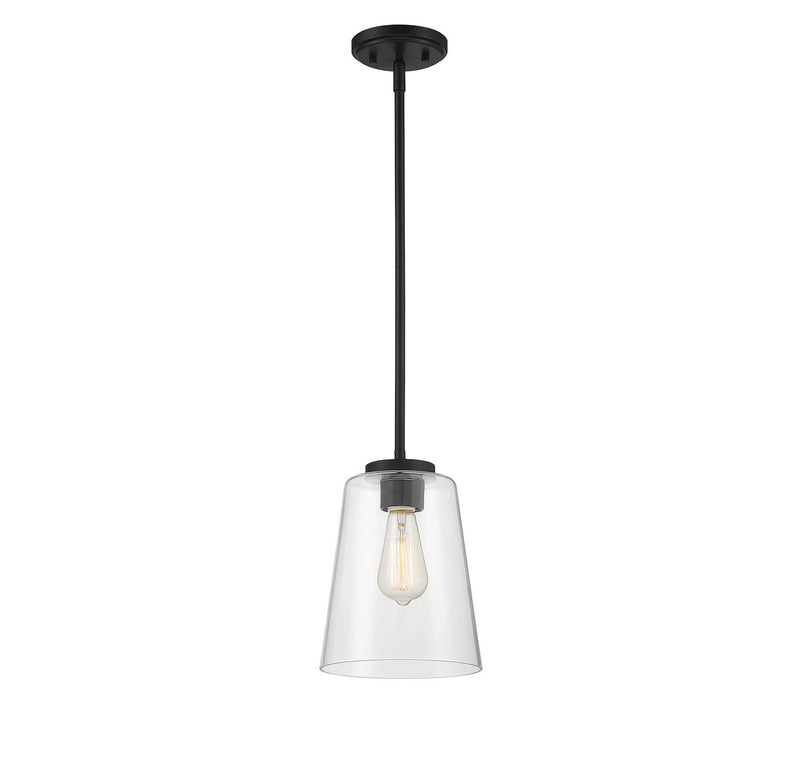 Savoy House 7-1027-1-89 One Light Mini-Pendant, Matte Black