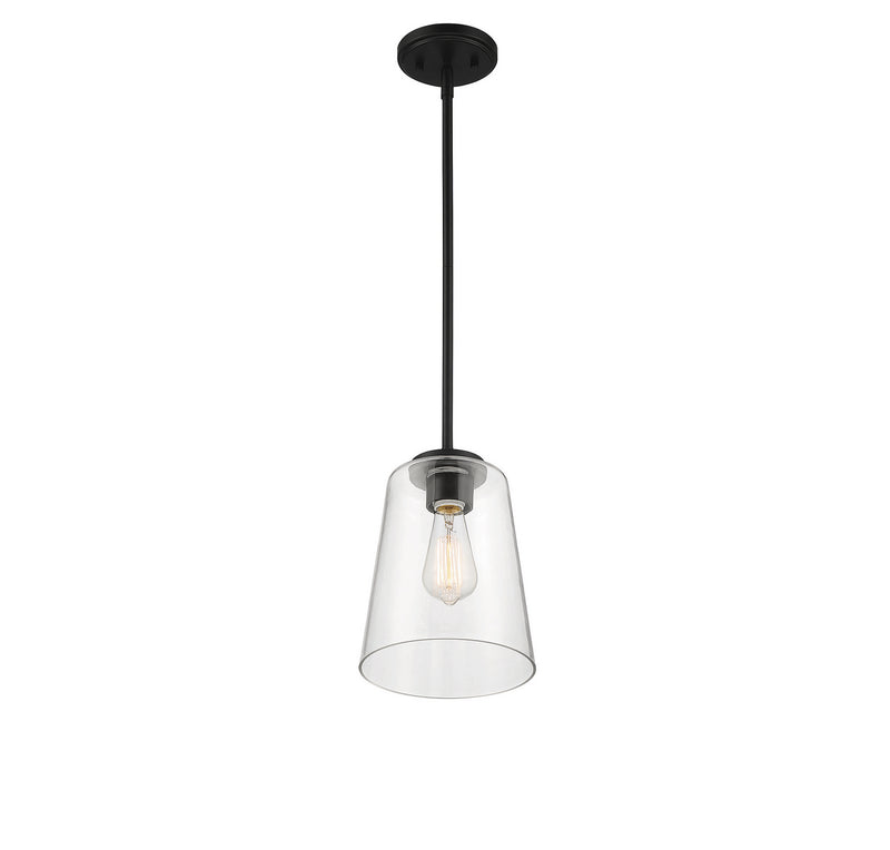 Savoy House 7-1027-1-89 One Light Mini-Pendant, Matte Black