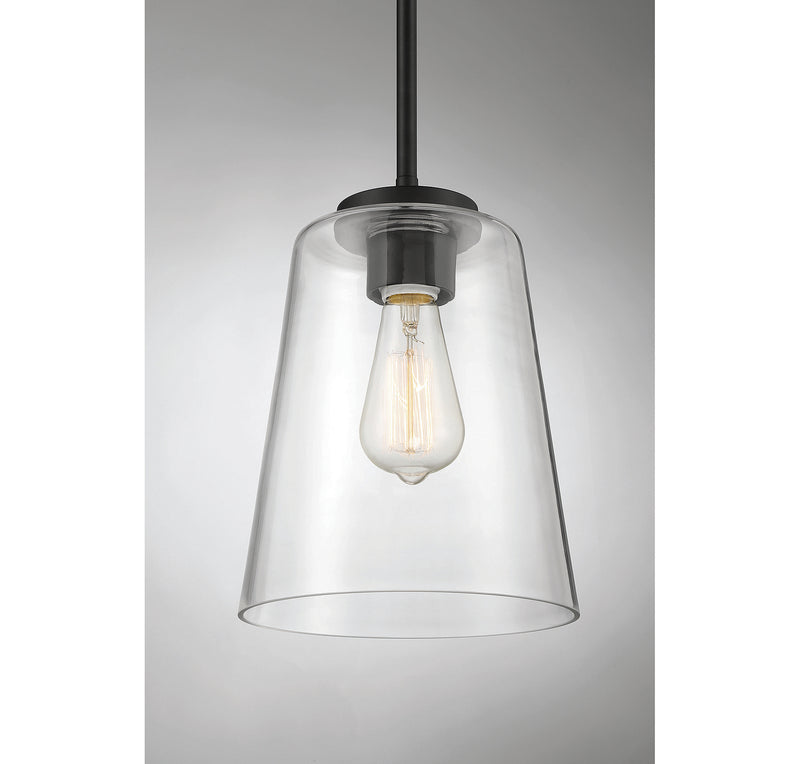 Savoy House 7-1027-1-89 One Light Mini-Pendant, Matte Black