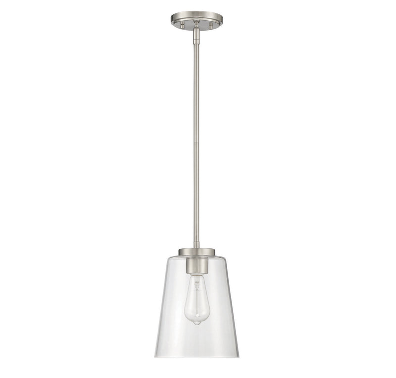 Savoy House 7-1027-1-SN One Light Mini-Pendant, Satin Nickel