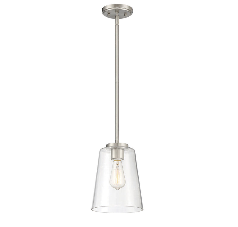 Savoy House 7-1027-1-SN One Light Mini-Pendant, Satin Nickel