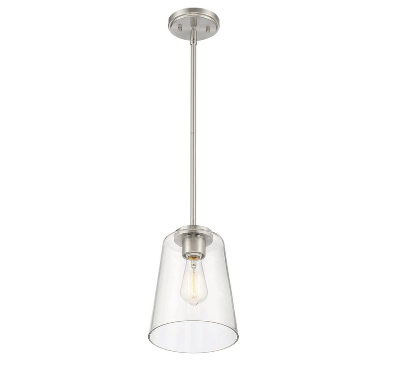 Savoy House 7-1027-1-SN One Light Mini-Pendant, Satin Nickel