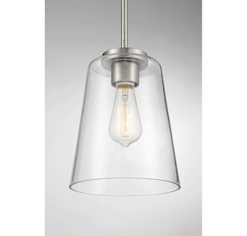 Savoy House 7-1027-1-SN One Light Mini-Pendant, Satin Nickel