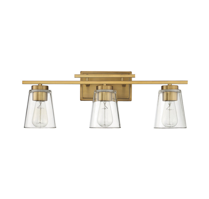 Savoy House 8-1020-3-322 Three Light Bath Bar, Warm Brass