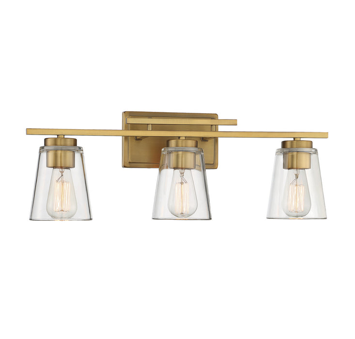 Savoy House 8-1020-3-322 Three Light Bath Bar, Warm Brass