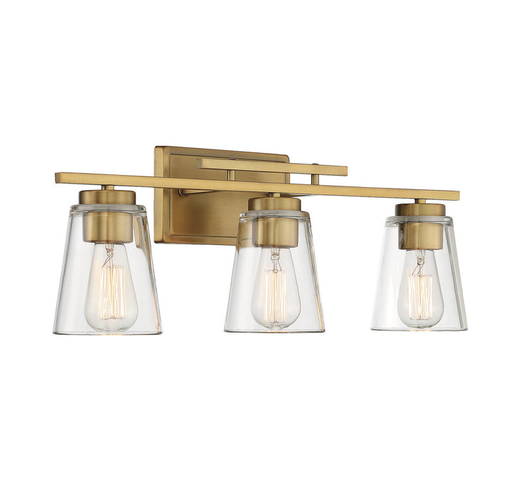 Savoy House 8-1020-3-322 Three Light Bath Bar, Warm Brass