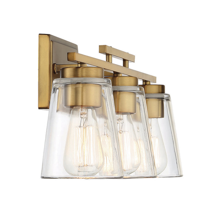 Savoy House 8-1020-3-322 Three Light Bath Bar, Warm Brass