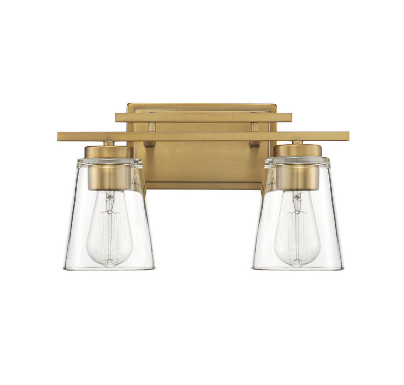 Savoy House 8-1020-2-322 Two Light Bath Bar, Warm Brass