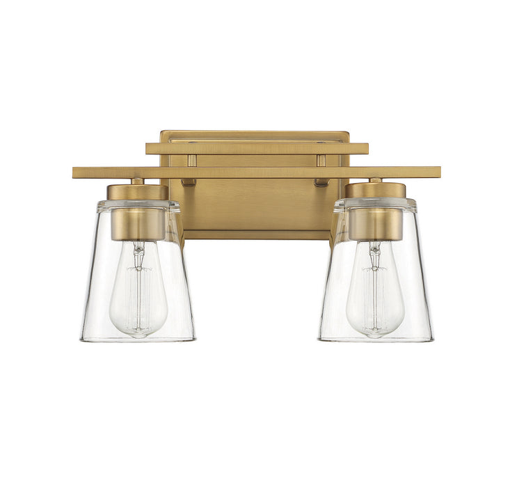 Savoy House 8-1020-2-322 Two Light Bath Bar, Warm Brass