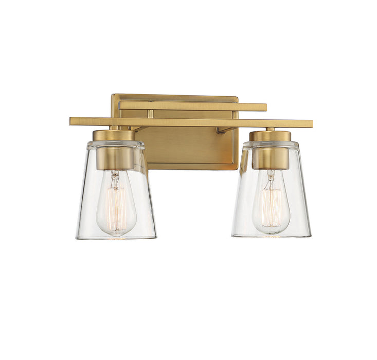 Savoy House 8-1020-2-322 Two Light Bath Bar, Warm Brass