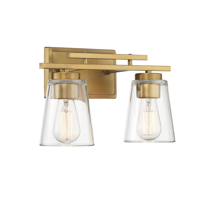 Savoy House 8-1020-2-322 Two Light Bath Bar, Warm Brass