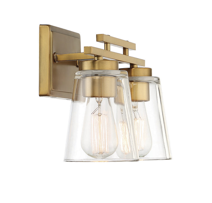 Savoy House 8-1020-2-322 Two Light Bath Bar, Warm Brass