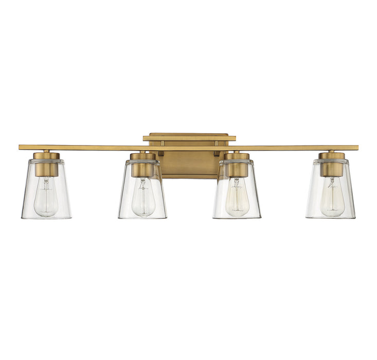Savoy House 8-1020-4-322 Four Light Bath Bar, Warm Brass