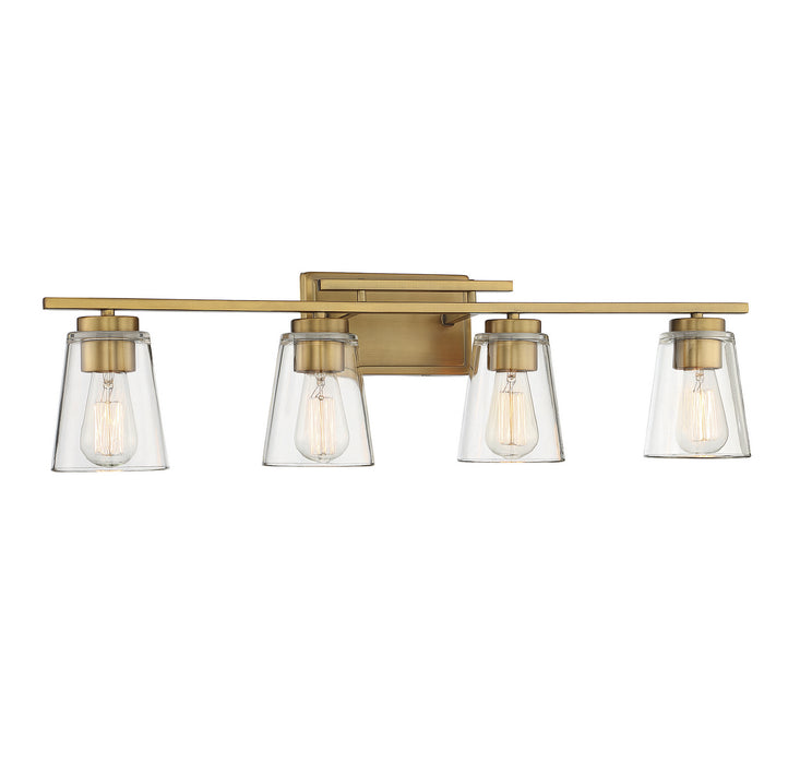 Savoy House 8-1020-4-322 Four Light Bath Bar, Warm Brass