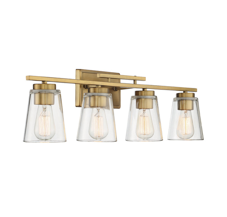 Savoy House 8-1020-4-322 Four Light Bath Bar, Warm Brass
