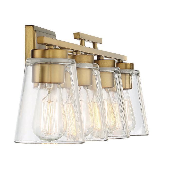 Savoy House 8-1020-4-322 Four Light Bath Bar, Warm Brass