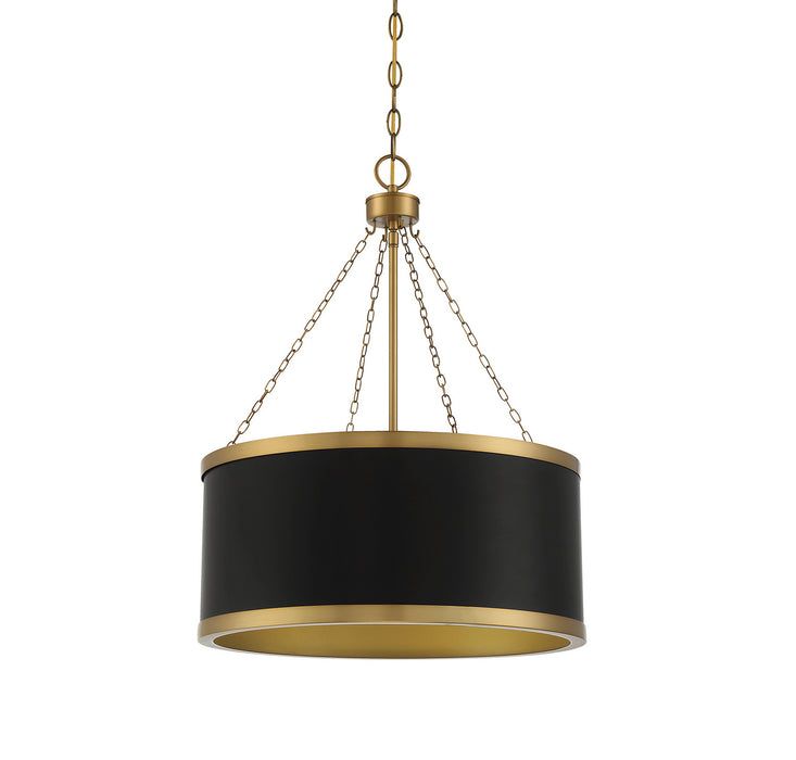 Savoy House 7-188-6-143 Six Light Pendant, Black with Warm Brass