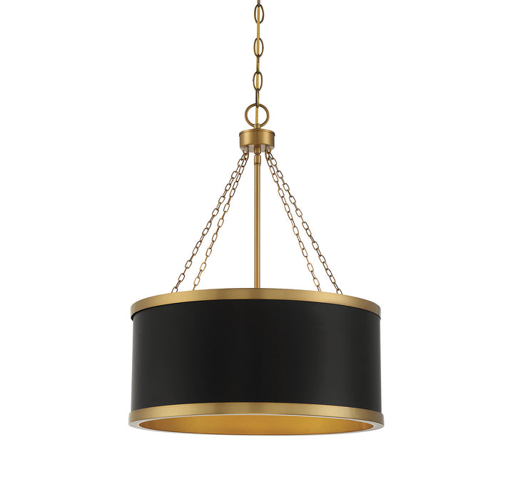 Savoy House 7-188-6-143 Six Light Pendant, Black with Warm Brass