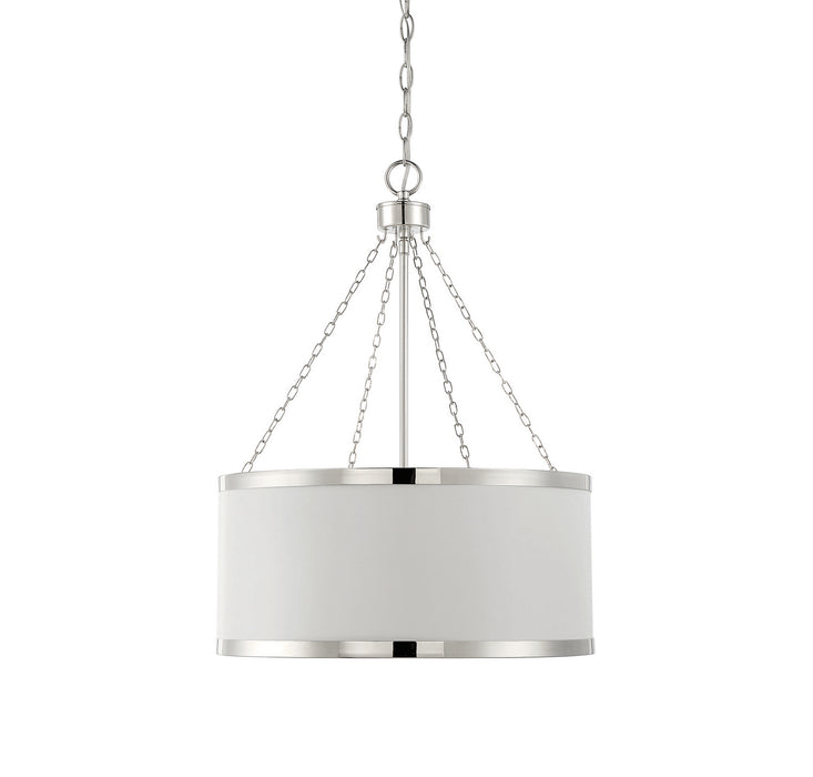 Savoy House 7-188-6-172 Six Light Pendant, White with Polished Nickel Acccents