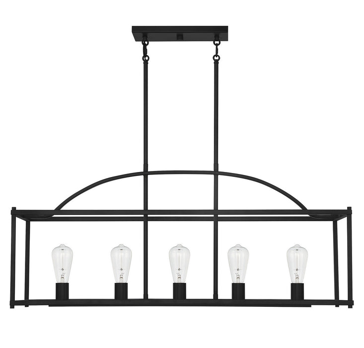 Savoy House 1-190-5-89 Five Light Linear Chandelier, Matte Black