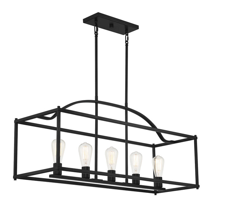 Savoy House 1-190-5-89 Five Light Linear Chandelier, Matte Black