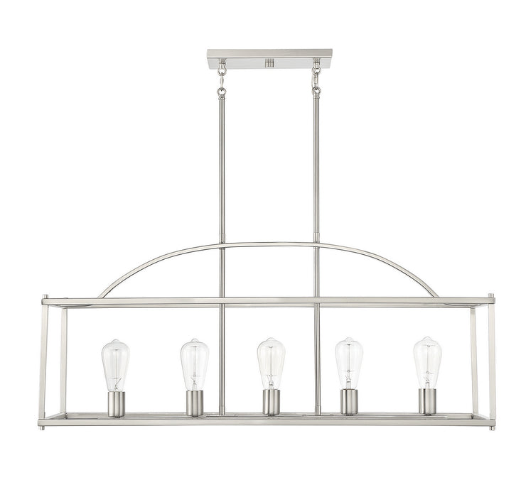 Savoy House 1-190-5-SN Five Light Linear Chandelier, Satin Nickel