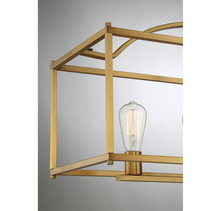 Savoy House 1-190-5-322 Five Light Linear Chandelier, Warm Brass