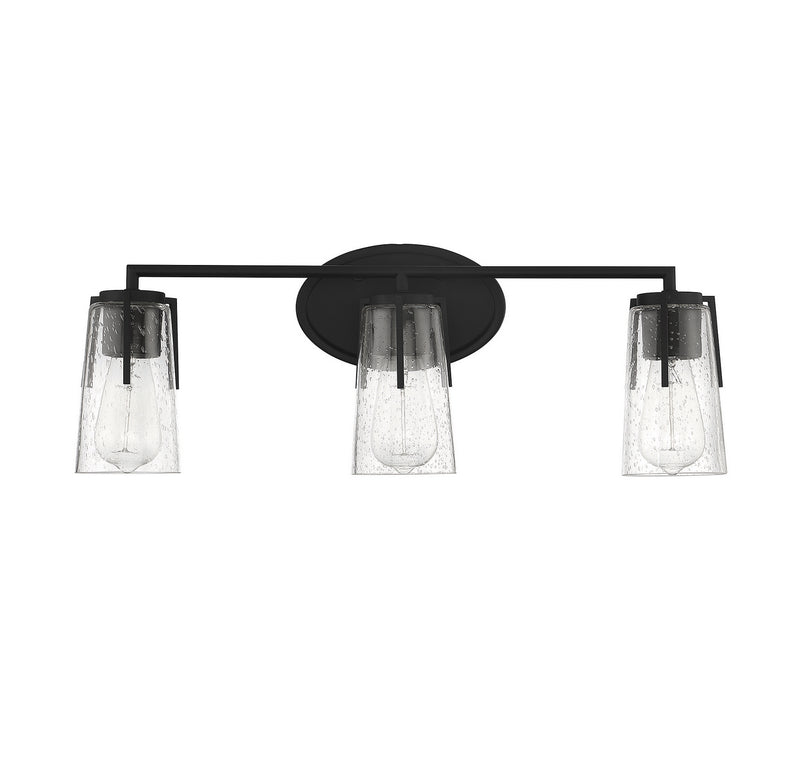 Savoy House 8-7045-3-BK Three Light Bath Bar, Black