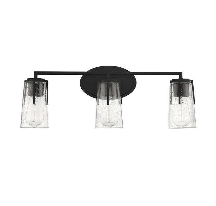 Savoy House 8-7045-3-BK Three Light Bath Bar, Black
