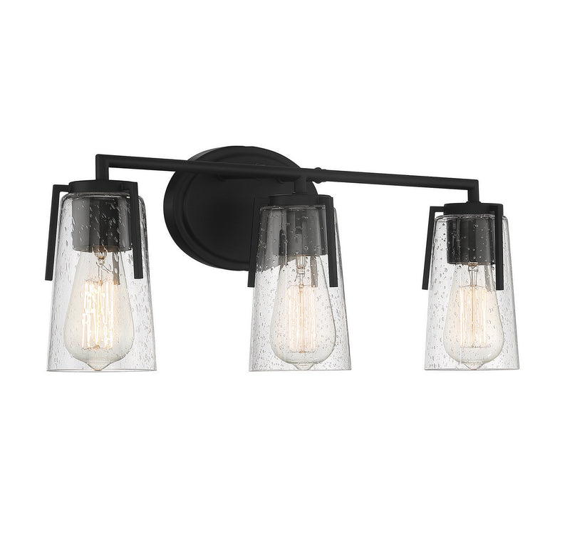 Savoy House 8-7045-3-BK Three Light Bath Bar, Black
