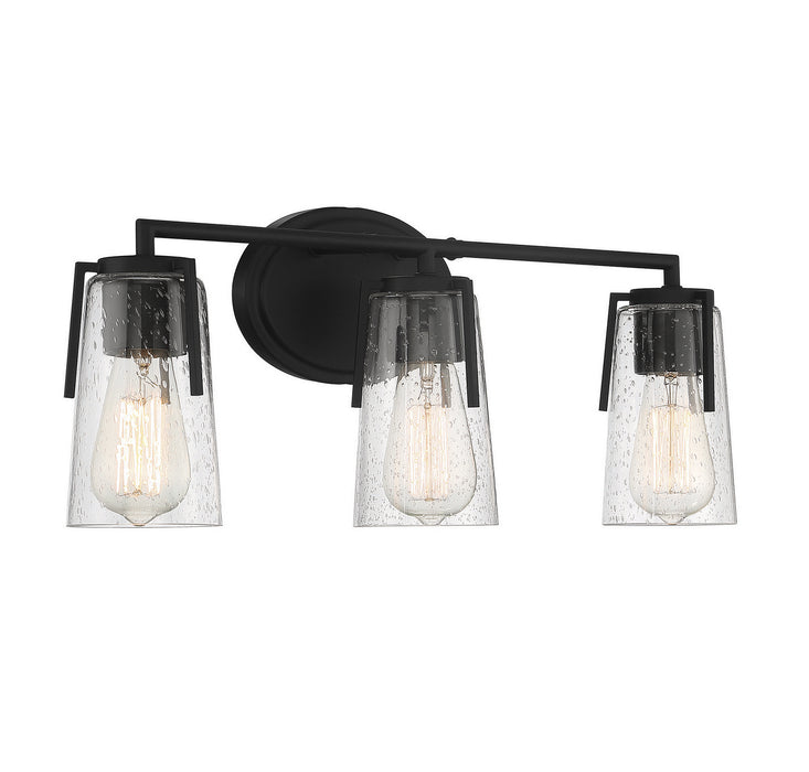 Savoy House 8-7045-3-BK Three Light Bath Bar, Black