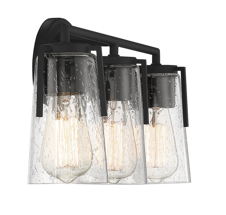 Savoy House 8-7045-3-BK Three Light Bath Bar, Black