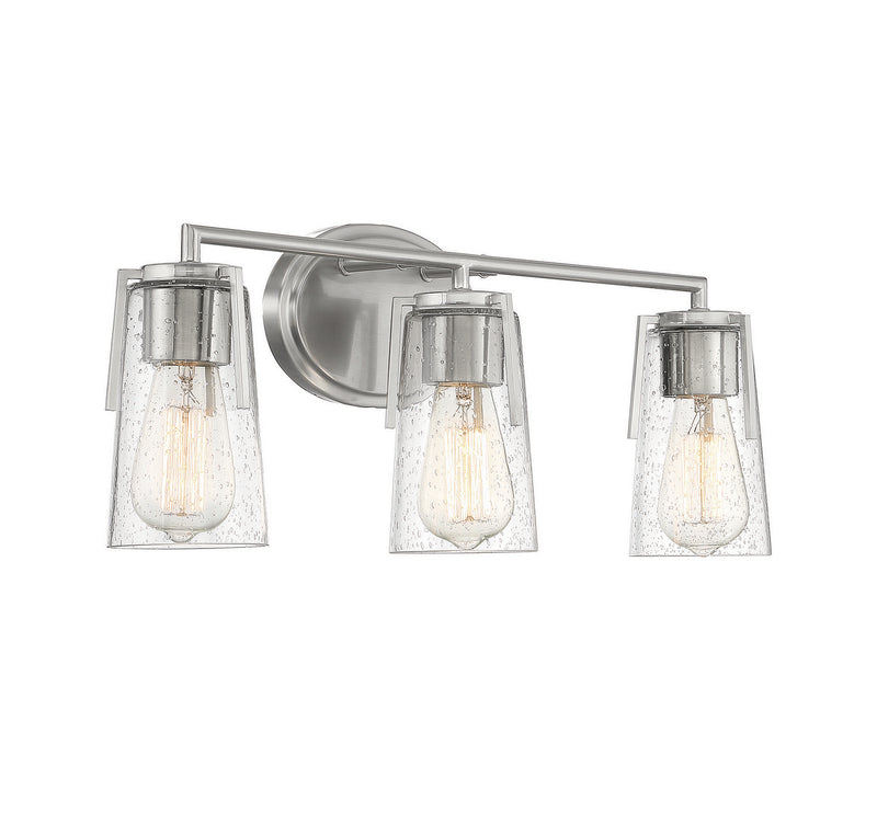 Savoy House 8-7045-3-SN Three Light Bath Bar, Satin Nickel