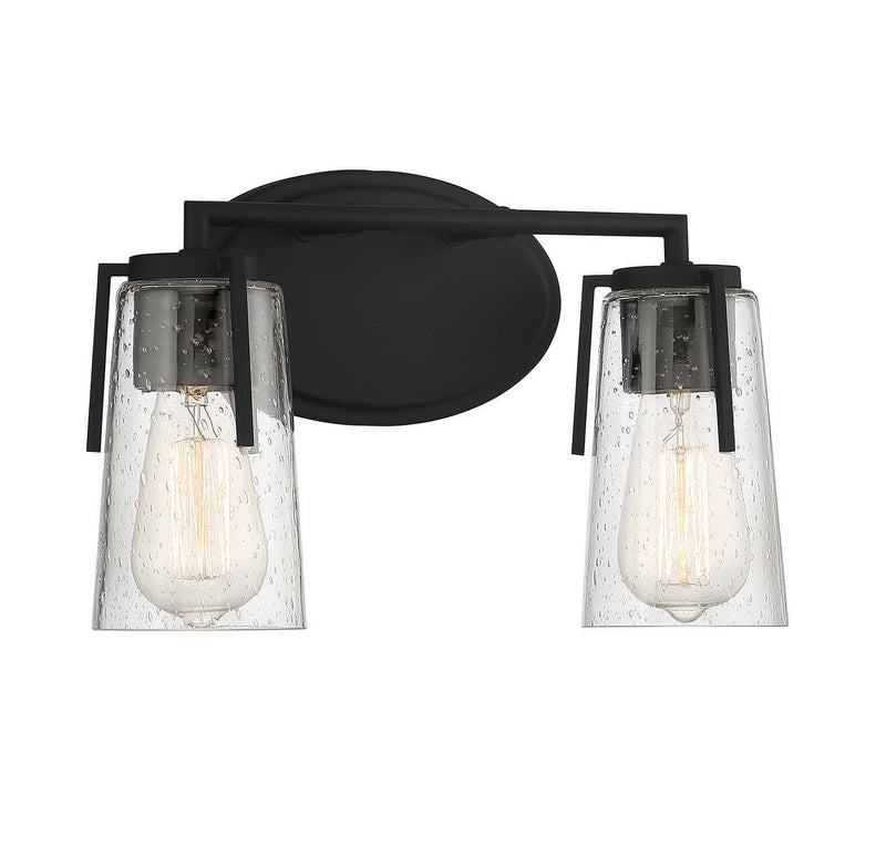 Savoy House 8-7045-2-BK Two Light Bath Bar, Black