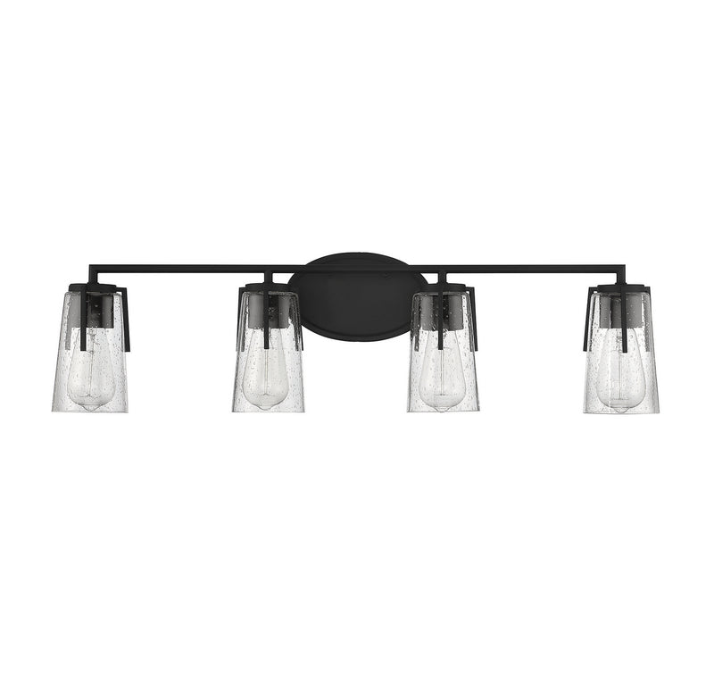 Savoy House 8-7045-4-BK Four Light Bath Bar, Black