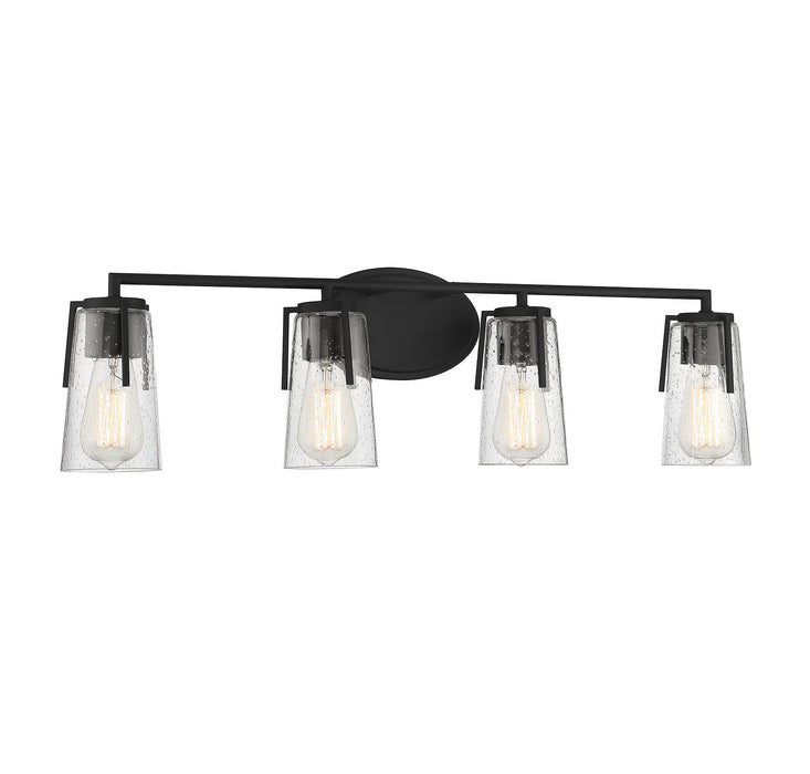 Savoy House 8-7045-4-BK Four Light Bath Bar, Black