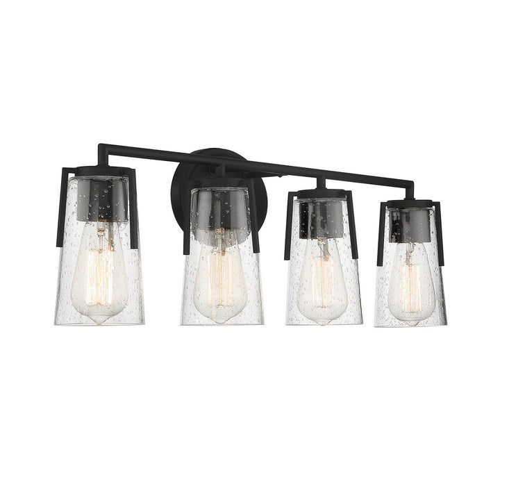 Savoy House 8-7045-4-BK Four Light Bath Bar, Black