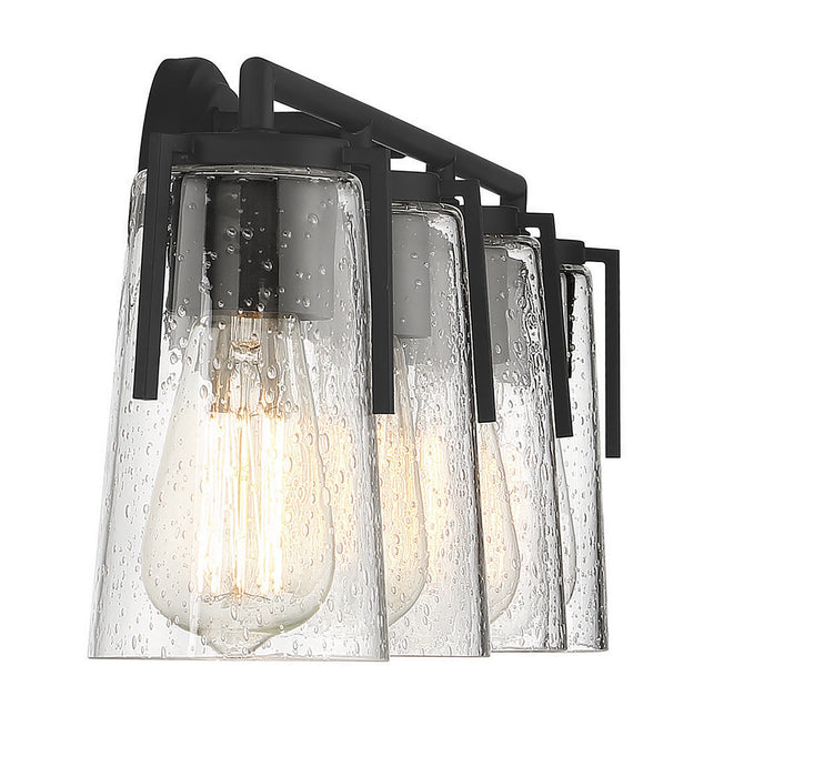Savoy House 8-7045-4-BK Four Light Bath Bar, Black