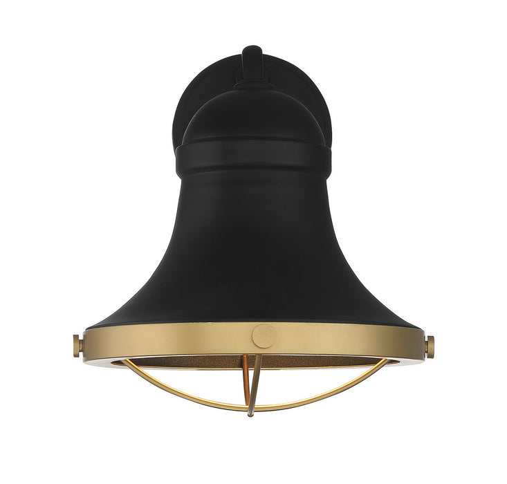 Savoy House 5-179-137 One Light Wall Sconce, Textured Black with Warm Brass