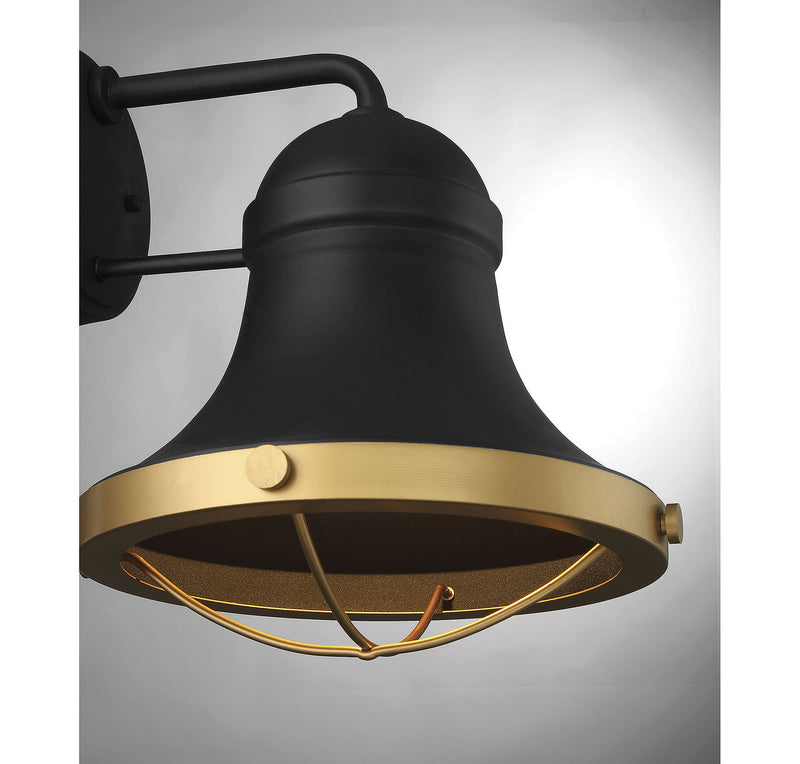 Savoy House 5-179-137 One Light Wall Sconce, Textured Black with Warm Brass