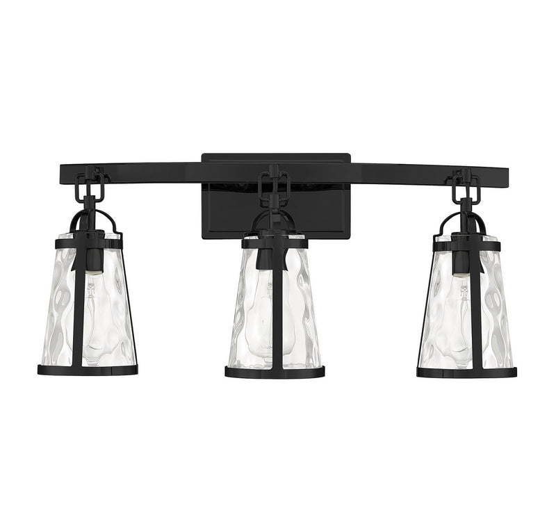 Savoy House 8-560-3-BK Three Light Bath Bar, Black