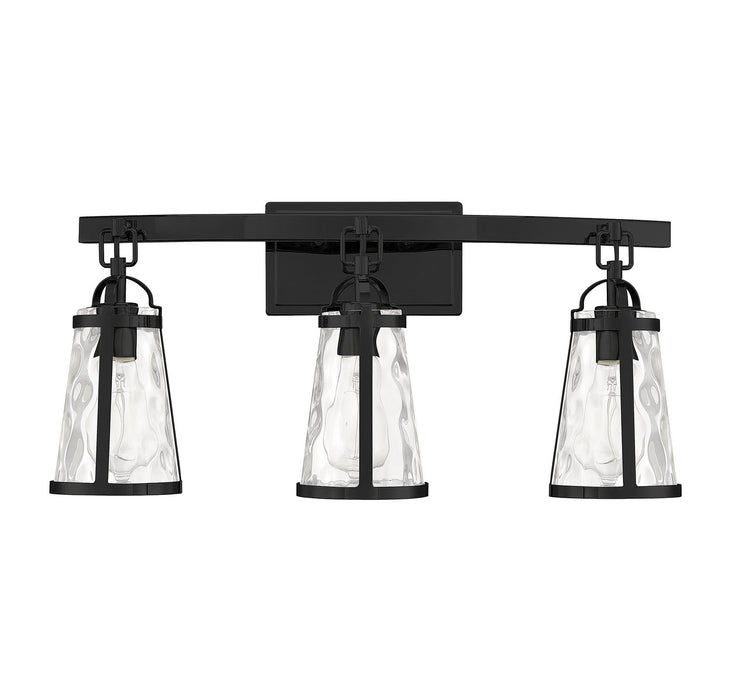 Savoy House 8-560-3-BK Three Light Bath Bar, Black