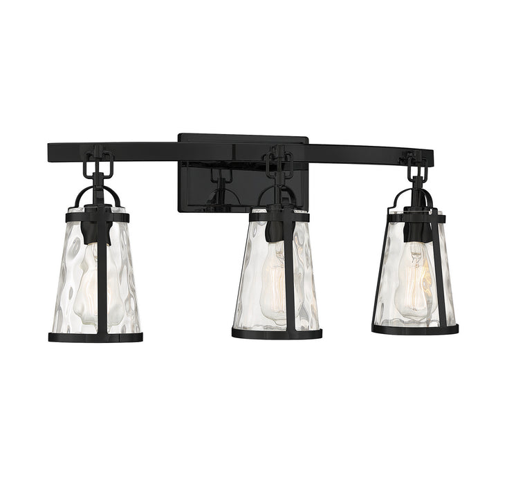 Savoy House 8-560-3-BK Three Light Bath Bar, Black
